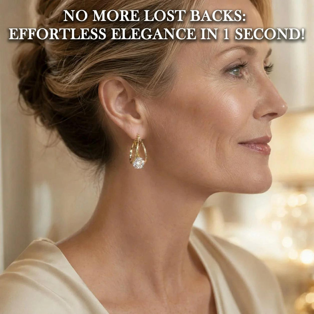 🎁 EARLY CHRISTMAS SALE – 90% OFF: 1-Second Easy-Snap VVS1 Flawless Moissanite Suspended Hoop Earrings in Triple 14K Gold over 925 Silver