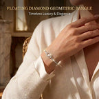 🎁 EARLY CHRISTMAS SALE – 90% OFF-Floating Diamond Geometric Bangle – Timeless Luxury &amp; Kinetic Brilliance