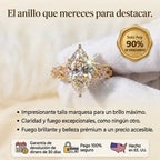 Anillo de Moissanita Premium Corte Marquesa con Banda Entrelazada