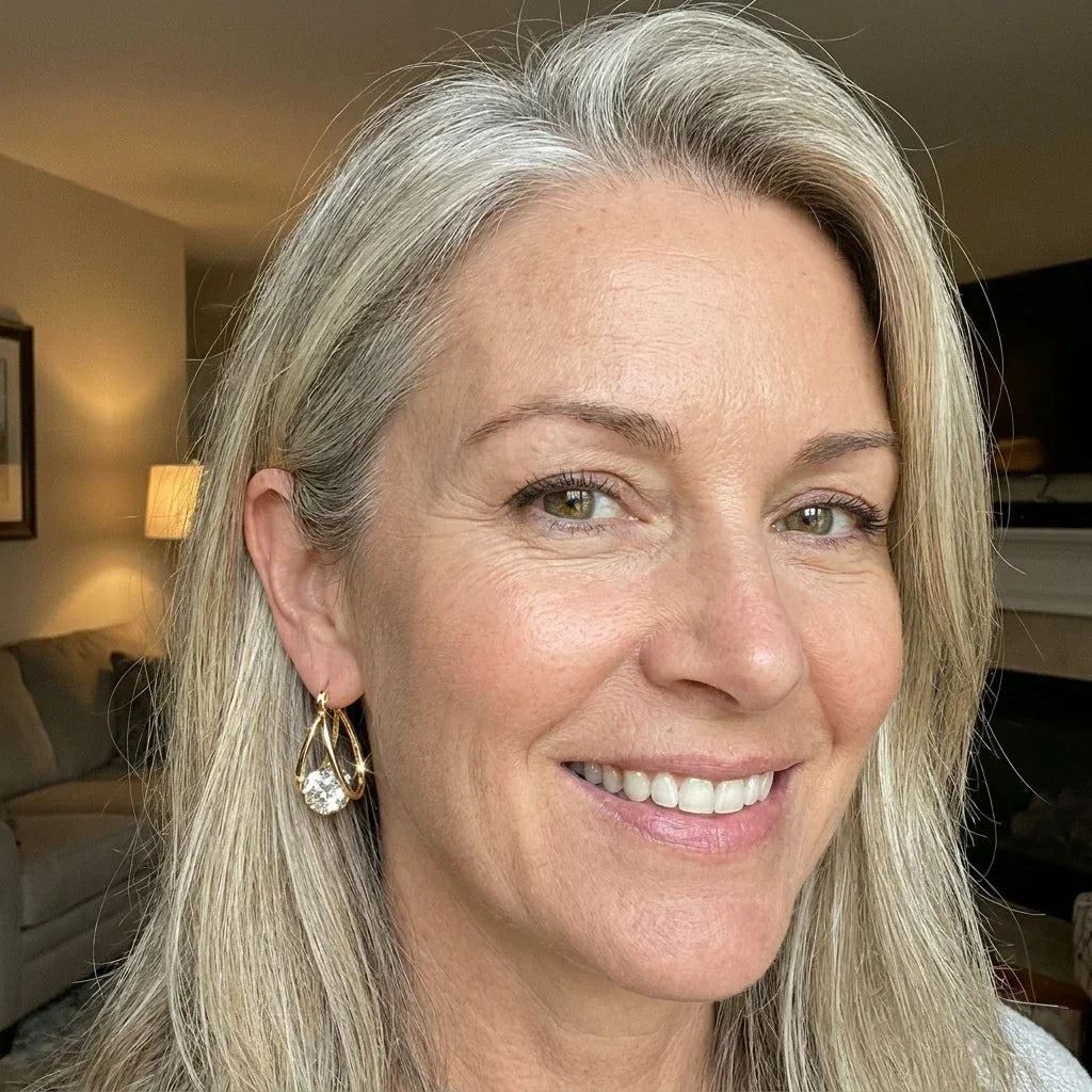 🎁 EARLY CHRISTMAS SALE – 90% OFF: 1-Second Easy-Snap VVS1 Flawless Moissanite Suspended Hoop Earrings in Triple 14K Gold over 925 Silver