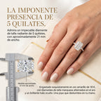 Un poco de brillo para ti: Anillo de moissanita de corte radiante impecable de 1 a 5 quilates (halo oculto, VVS1)