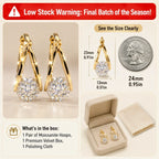 🎁 EARLY CHRISTMAS SALE – 90% OFF: 1-Second Easy-Snap VVS1 Flawless Moissanite Suspended Hoop Earrings in Triple 14K Gold over 925 Silver