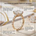 Un poco de brillo para ti: Anillo de moissanita de corte radiante impecable de 1 a 5 quilates (halo oculto, VVS1)