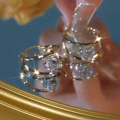 🎁 EARLY CHRISTMAS SALE – 90% OFF: 1-Second Easy-Snap VVS1 Flawless Moissanite Suspended Hoop Earrings in Triple 14K Gold over 925 Silver
