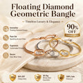 🎁 EARLY CHRISTMAS SALE – 90% OFF-Floating Diamond Geometric Bangle – Timeless Luxury &amp; Kinetic Brilliance