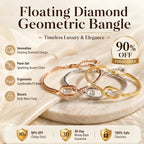 🎁 EARLY CHRISTMAS SALE – 90% OFF-Floating Diamond Geometric Bangle – Timeless Luxury &amp; Kinetic Brilliance