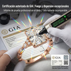 Un poco de brillo para ti: Anillo de moissanita de corte radiante impecable de 1 a 5 quilates (halo oculto, VVS1)