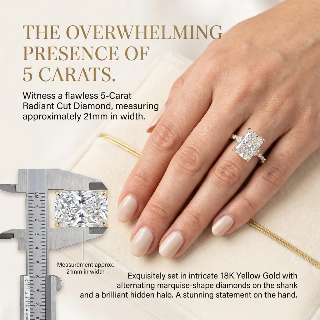 A Little Sparkle For Yourself: 1-5-Carat Flawless Radiant Cut Moissanite Ring (Hidden Halo, VVS1)-🎁 EARLY CHRISTMAS SALE – 90% OFF