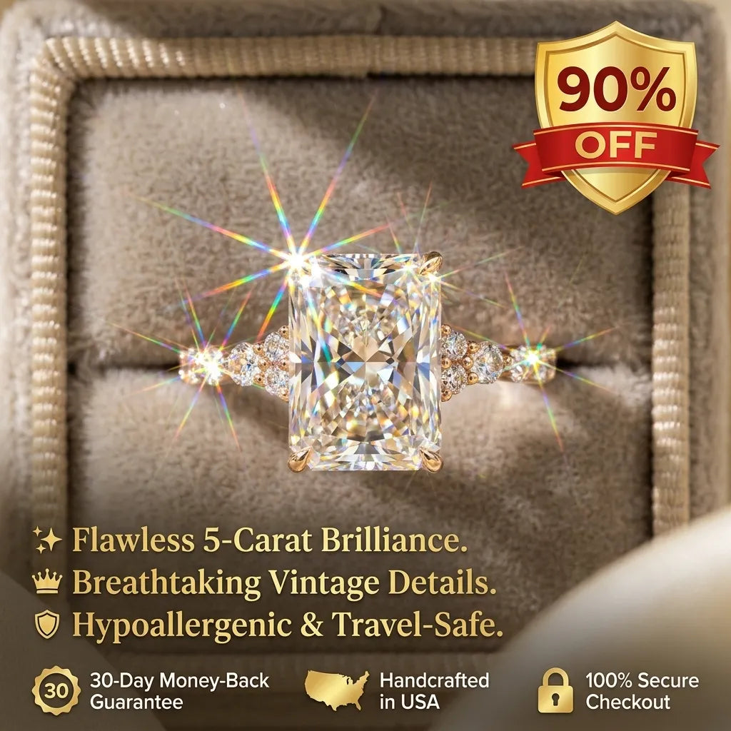 A Little Sparkle For Yourself: 1-5-Carat Flawless Radiant Cut Moissanite Ring (Hidden Halo, VVS1)-🎁 EARLY CHRISTMAS SALE – 90% OFF