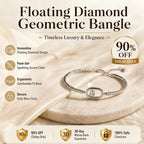 🎁 EARLY CHRISTMAS SALE – 90% OFF-Floating Diamond Geometric Bangle – Timeless Luxury &amp; Kinetic Brilliance