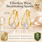 🎁 EARLY CHRISTMAS SALE – 90% OFF: 1-Second Easy-Snap VVS1 Flawless Moissanite Suspended Hoop Earrings in Triple 14K Gold over 925 Silver